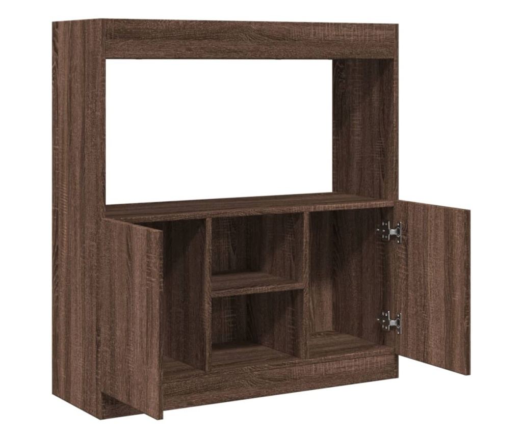 barna tölgy színű szerelt fa magasszekrény 92 x 33 x 100 cm - 8