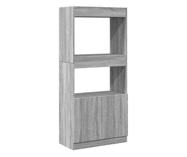 szürke sonoma színű szerelt fa magasszekrény 63 x 33 x 140 cm