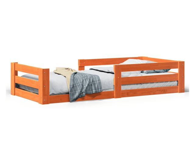 viaszbarna tömör fenyőfa ágy matrac nélkül 90 x 190 cm