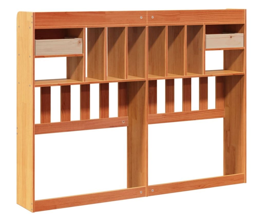 viaszbarna tömör fenyőfa fejtámla tárolóval 160 cm - 6