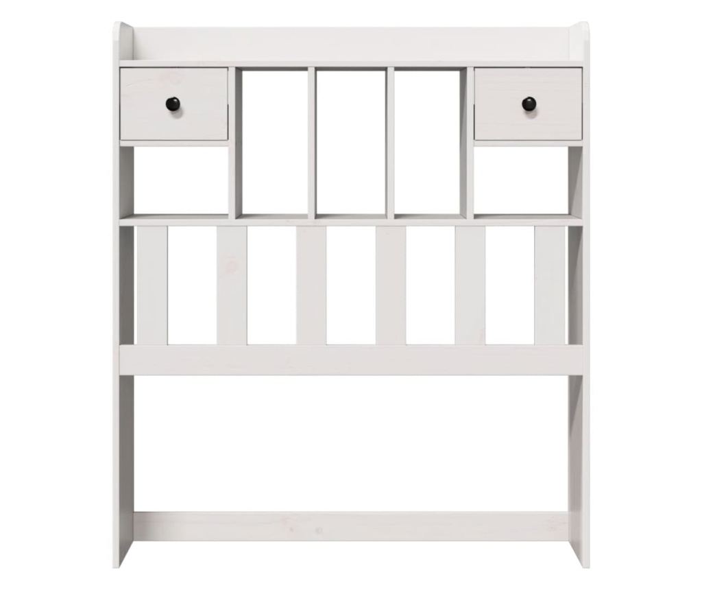 fehér tömör fenyőfa fejtámla tárolóval 90 cm - 3