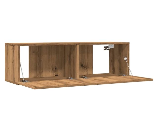 2 db kézműves tölgy falra szerelhető TV-szekrény 100x30x30 cm