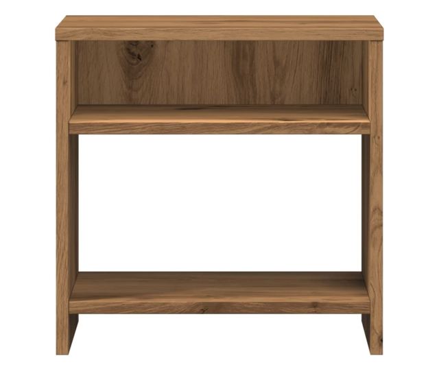 2 db kézműves tölgy színű szerelt fa éjjeliszekrény 40x30x40 cm