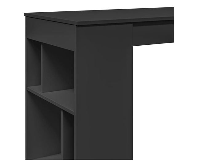 fekete szerelt fa tárolórekeszes bárasztal 102 x 50 x 103,5 cm