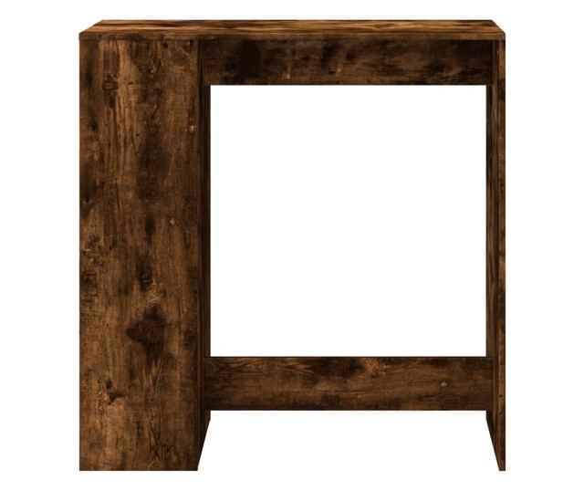 füstös tölgy szerelt fa bárasztal tárolókkal 101x40x103,5 cm