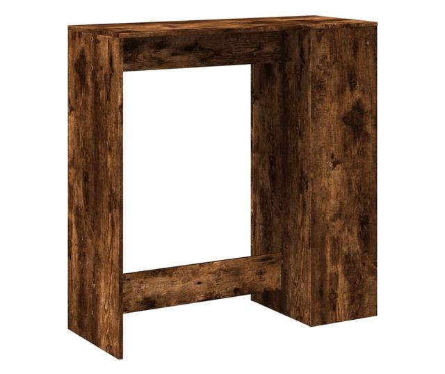 füstös tölgy szerelt fa bárasztal tárolókkal 101x40x103,5 cm