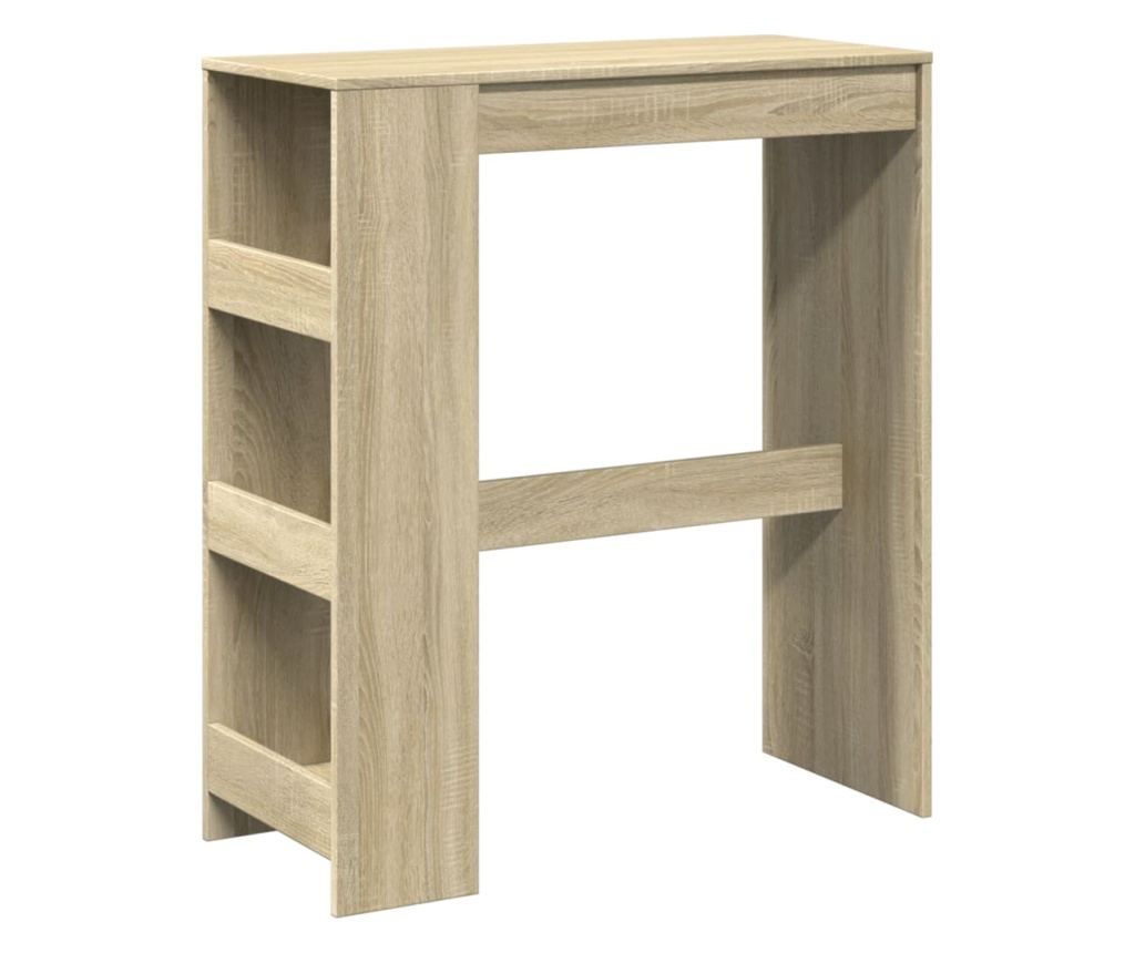 sonoma tölgy szerelt fa bárasztal tárolókkal 90 x 40 x 103,5 cm - 2