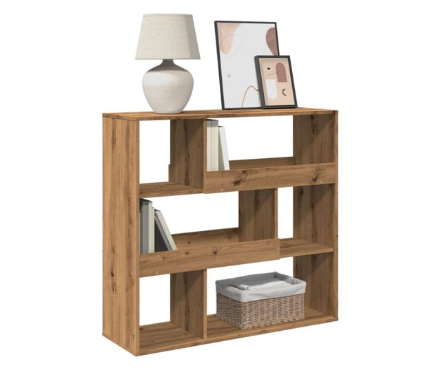 kézműves tölgy színű könyvszekrény/térelválasztó 100x33x94,5 cm