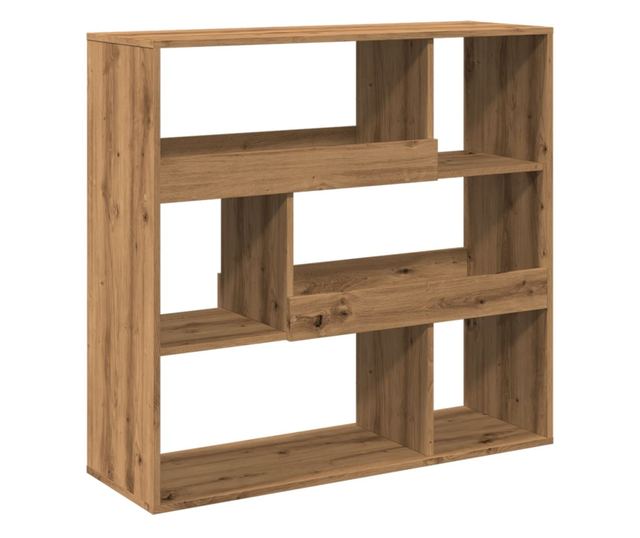 kézműves tölgy színű könyvszekrény/térelválasztó 100x33x94,5 cm