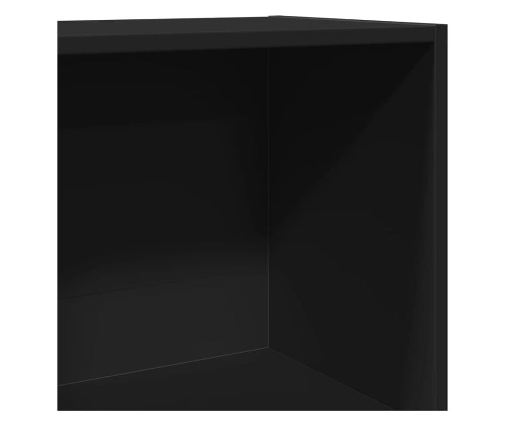 fekete szerelt fa könyvespolc 60 x 30 x 114 cm - 7