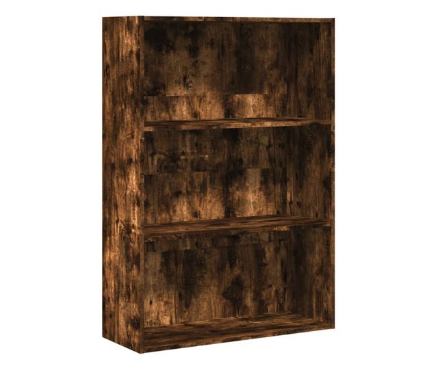 füstös tölgy színű szerelt fa könyvespolc 80 x 30 x 114 cm