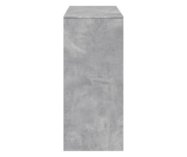 betonszürke szerelt fa bárasztal polccal 124 x 46 x 103,5 cm