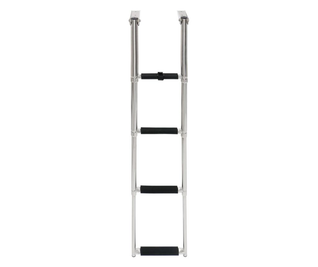 4 lépcsős rozsdamentes acél összecsukható beszállólétra - 4