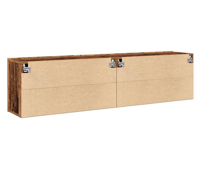 2 db antik fa színű falra szerelhető TV-szekrény 80 x 30 x 41cm