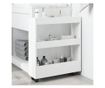 3 szintes fehér szerelt fa keskeny tárolókocsi thumbnail 3