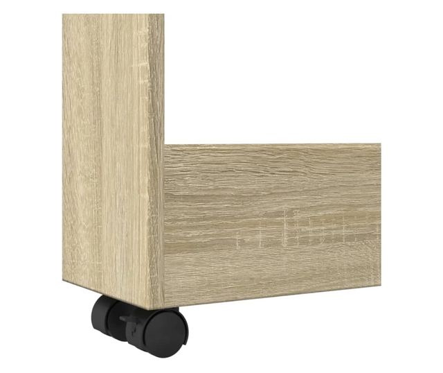 3 szintes sonoma tölgy színű szerelt fa keskeny tárolókocsi