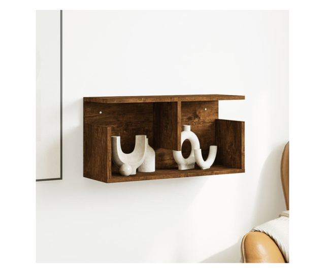 füstös tölgy színű szerelt fa faliszekrény 60 x 20 x 30 cm