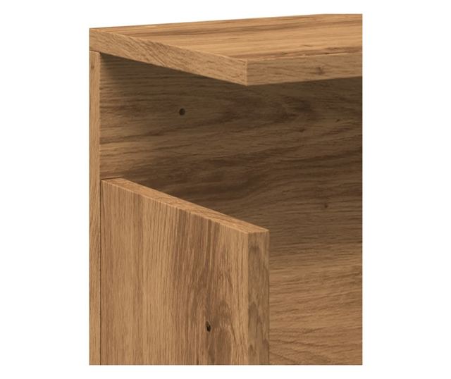 kézműves tölgy színű szerelt fa faliszekrény 60 x 20 x 30 cm