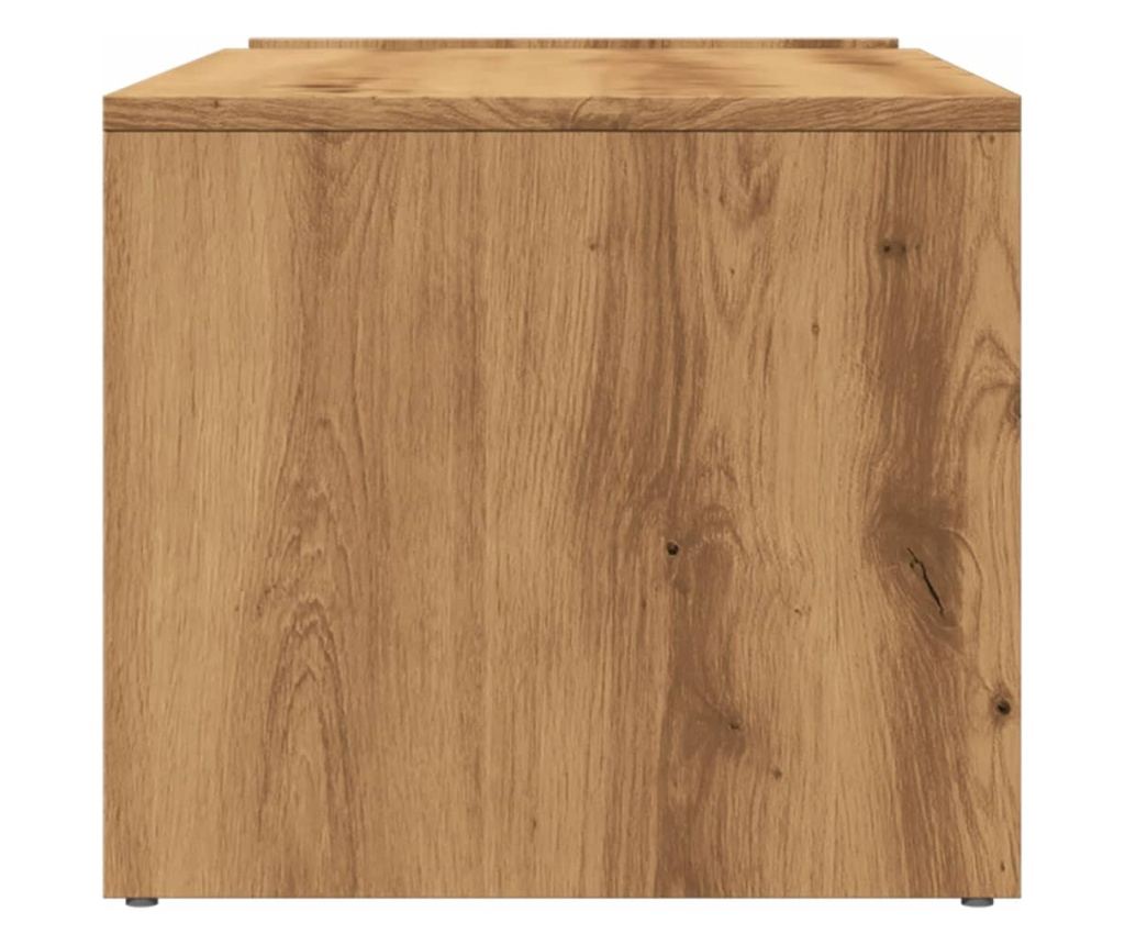 kézműves tölgy színű szerelt fa dohányzóasztal 90 x 45 x 35 cm - 5