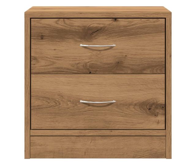 kézműves tölgy színű szerelt fa éjjeliszekrény 40 x 30 x 40 cm