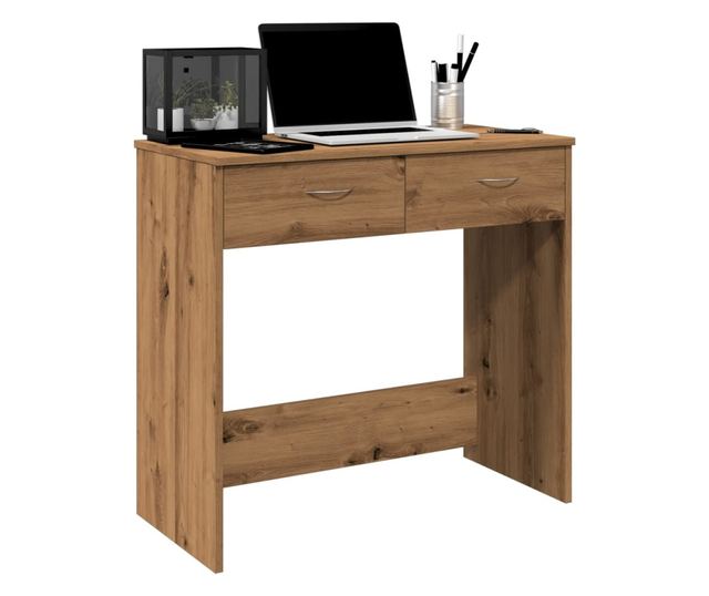 kézműves tölgy színű szerelt fa íróasztal 80 x 40 x 75 cm