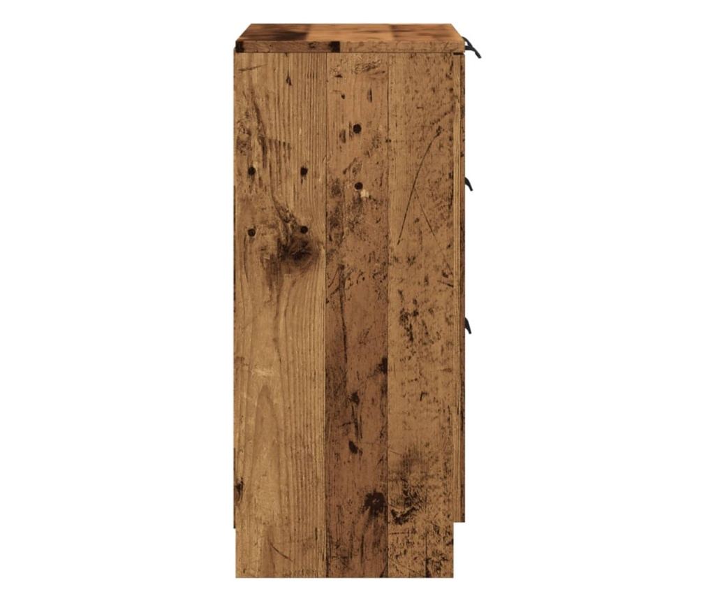 antik fa színű szerelt fa tálalószekrény 60 x 30 x 70 cm - 5