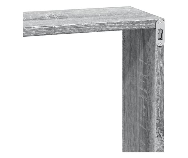 szürke sonoma színű szerelt fa faliszekrény 100 x 16 x 30 cm