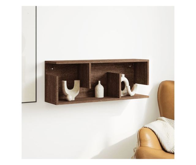 barna tölgy színű szerelt fa fali szekrény 80 x 20 x 30 cm