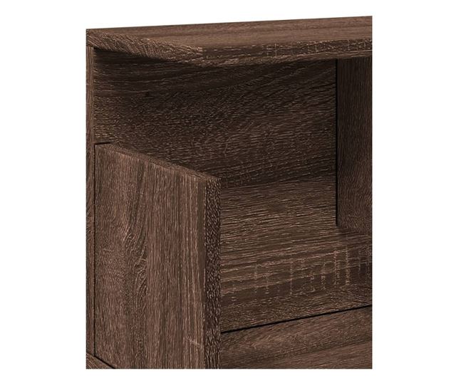 barna tölgy színű szerelt fa fali szekrény 80 x 20 x 30 cm