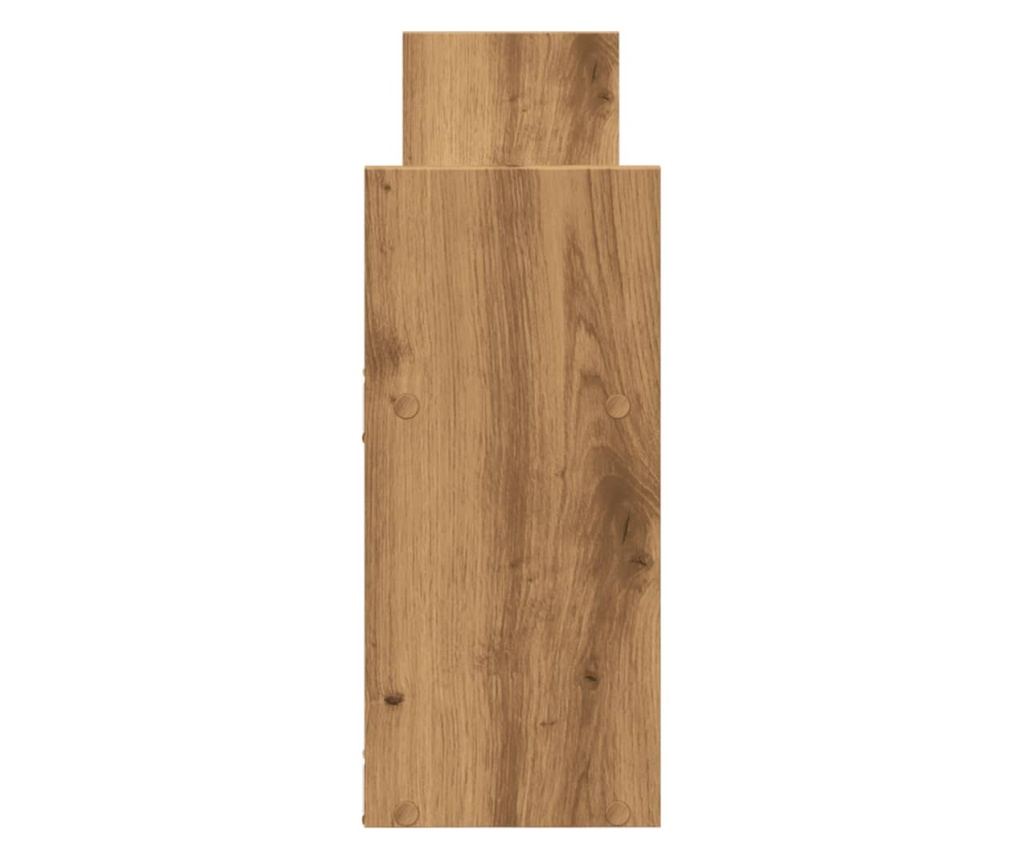 kézműves tölgy színű szerelt fa faliszekrény 100 x 18 x 40 cm - 5