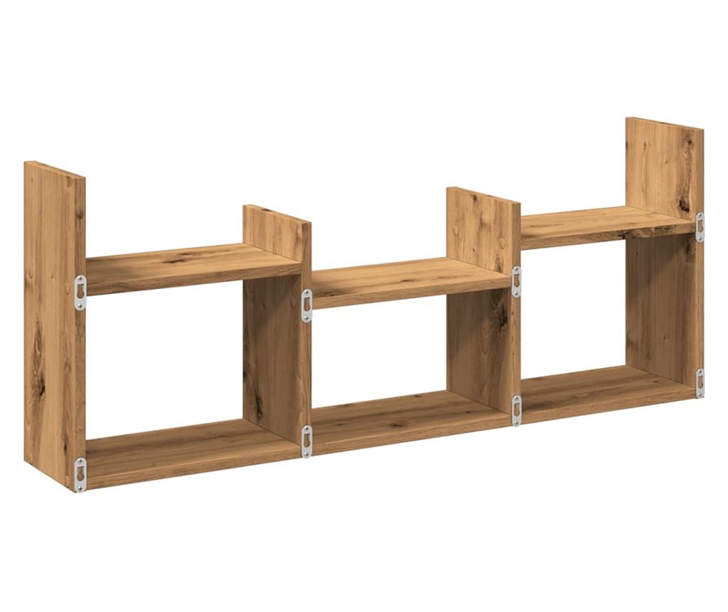 kézműves tölgy színű szerelt fa faliszekrény 100 x 18 x 40 cm - 6