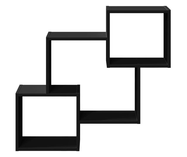 fekete szerelt fa faliszekrény 78 x 18 x 71 cm