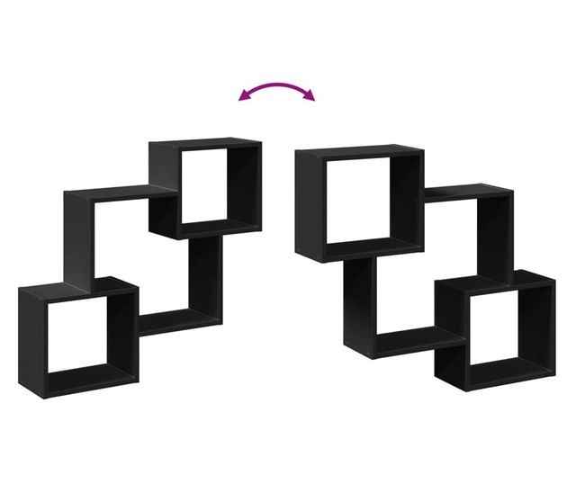 fekete szerelt fa faliszekrény 78 x 18 x 71 cm