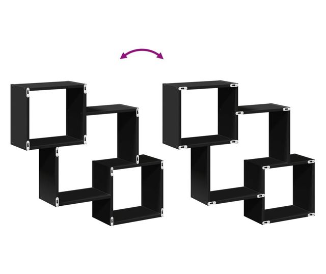 fekete szerelt fa faliszekrény 78 x 18 x 71 cm