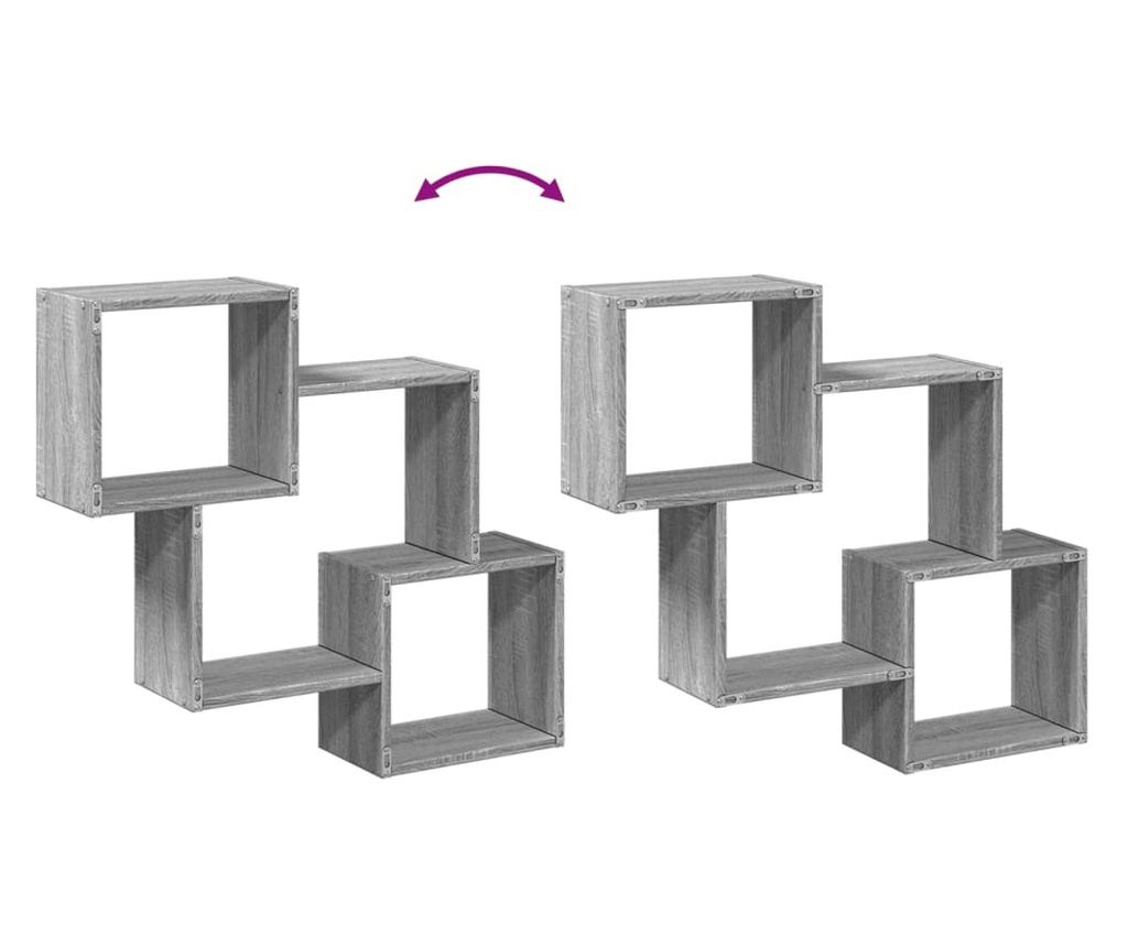 szürke sonoma színű szerelt fa faliszekrény 78 x 18 x 71 cm - 8