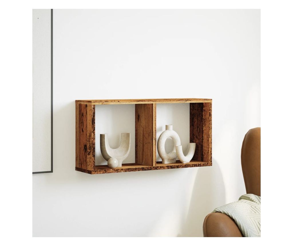 antik fa színű szerelt fa faliszekrény 60 x 16 x 30 cm - 3