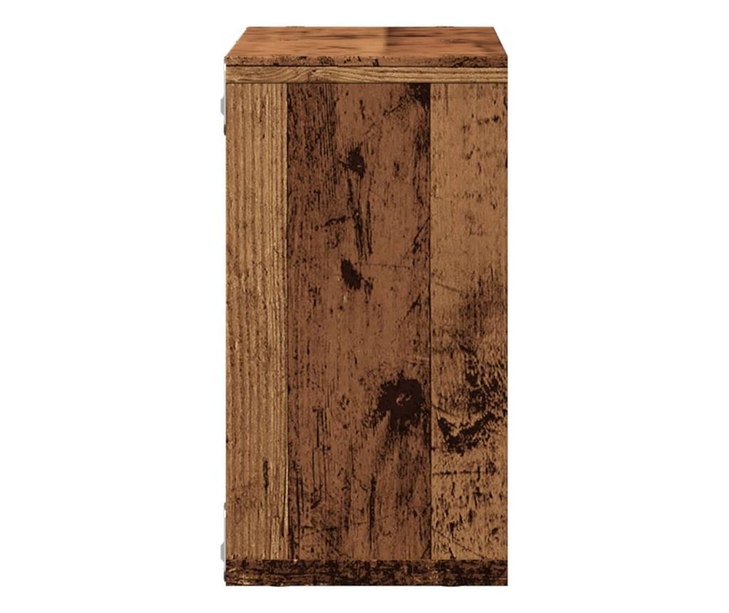 antik fa színű szerelt fa faliszekrény 60 x 16 x 30 cm - 5
