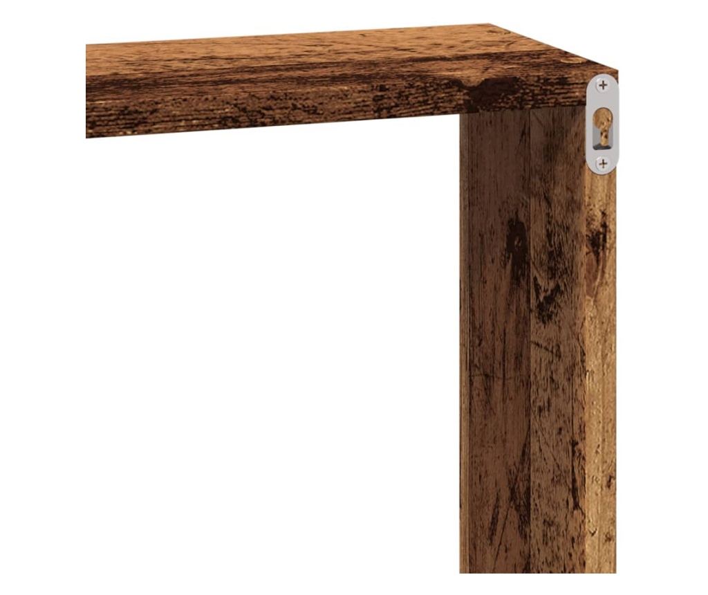 antik fa színű szerelt fa faliszekrény 60 x 16 x 30 cm - 7