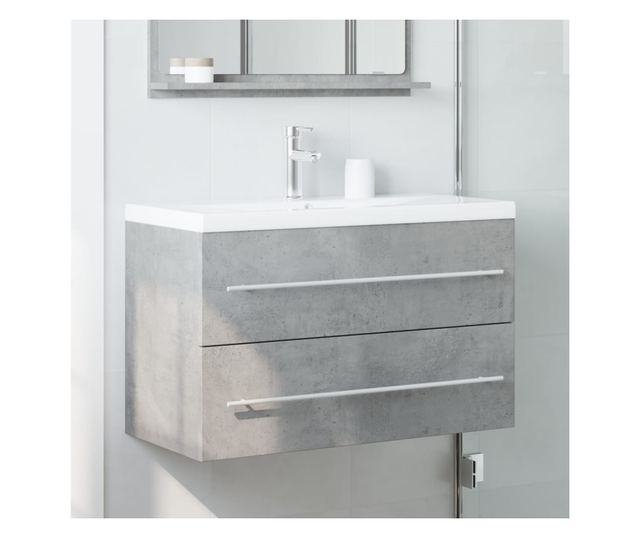 kézműves tölgy színű szerelt fa mosdószekrény 80 x 38,5 x 48 cm