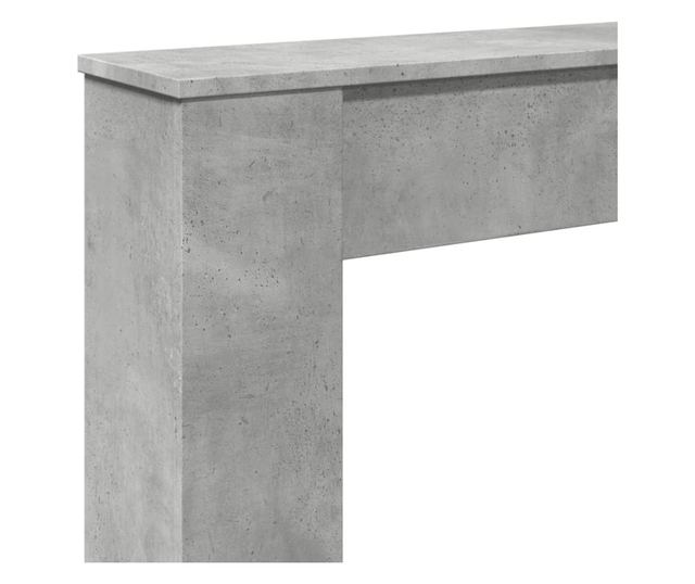 betonszürke szerelt fa kandallóburkolat 100 x 20 x 100 cm