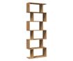 6 szintes kézműves tölgy fa elválasztó könyvespolc 70x24x193 cm thumbnail 2