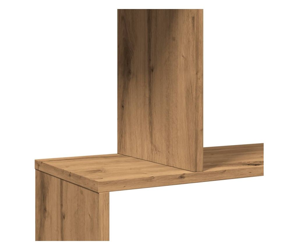 6 szintes kézműves tölgy fa elválasztó könyvespolc 70x24x193 cm - 9