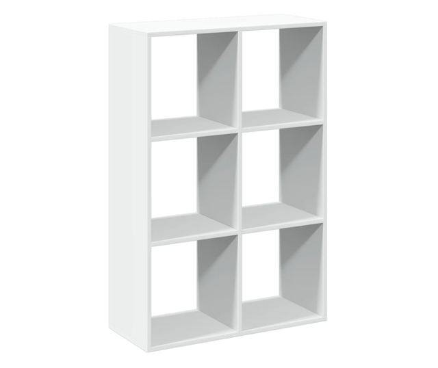 fehér szerelt fa térelválasztó könyvespolc 69,5x29x103,5 cm