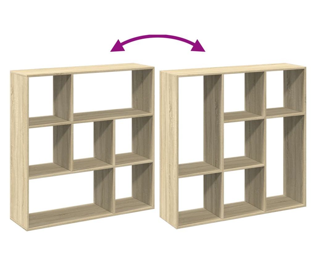 sonoma tölgy szerelt fa elválasztó könyvespolc 102x29x103,5 cm - 8