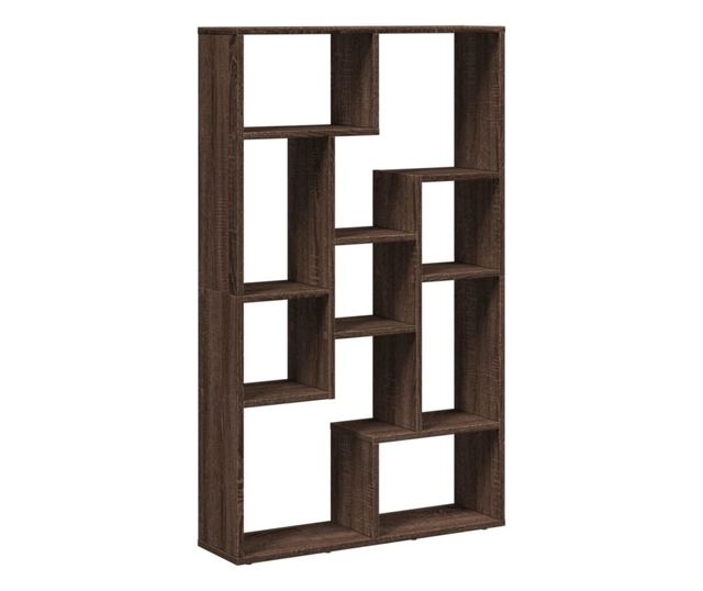 barna tölgy színű szerelt fa könyvespolc 72 x 20 x 120 cm