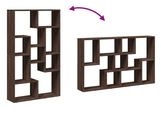 barna tölgy színű szerelt fa könyvespolc 72 x 20 x 120 cm