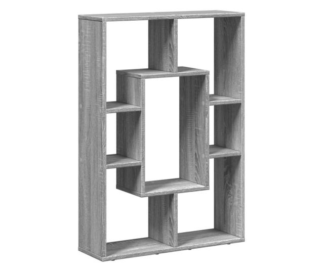 szürke sonoma színű szerelt fa könyvespolc 63 x 20 x 90 cm