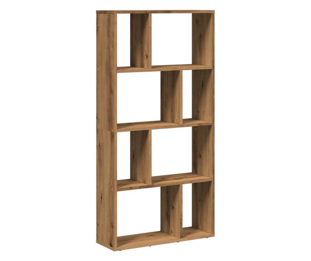 kézműves tölgy színű szerelt fa könyvespolc 60 x 20 x 120 cm