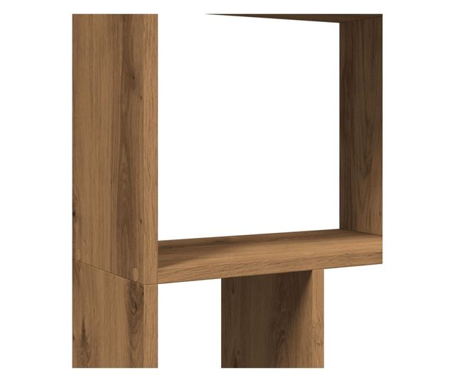 kézműves tölgy színű szerelt fa könyvespolc 60 x 20 x 120 cm