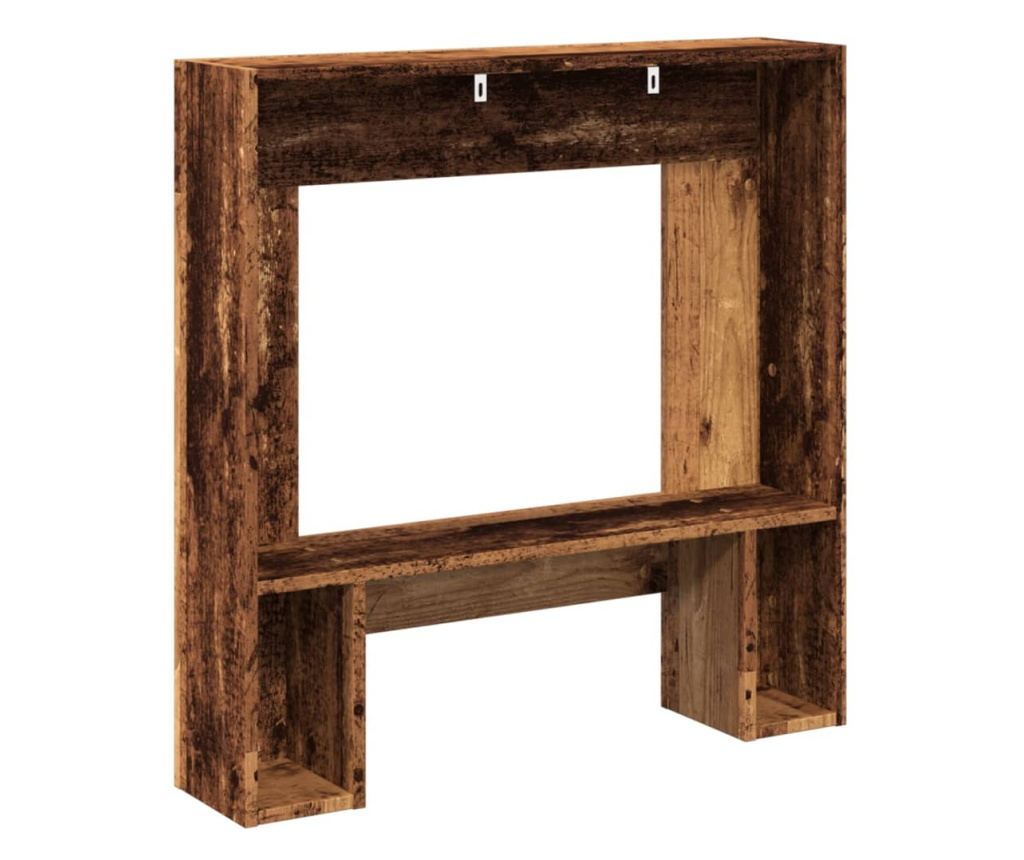 antik fa színű szerelt fa kandallóburkolat 81 x 18 x 82 cm - 6